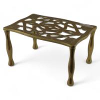 Arts & Crafts, brass Trivet with Pierced Floral Decoration (c.1900)