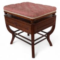 Jas Shoolbred. Aesthetic Movement Adjustable Height Piano Stool