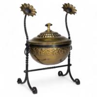 Aesthetic Movement Wrought Writhen Iron & Copper Fire Bucket - Thumbnail 1