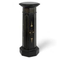 Dr. Christopher Dresser, Style of. An Aesthetic Movement Ebonised and gilded pedestal torchère