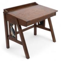 G F Hardy. Arts & Crafts Oak Childs Desk with a Slanted Writing Area & Storage Underneath - Thumbnail 1