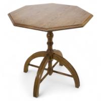 A. W. N. Pugin. Modern Craftsman Made Gothic Revival Oak Octagonal Centre Table - Thumbnail 1