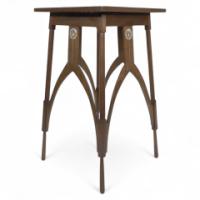 M. H. Baillie Scott, Style of. An Arts & Crafts Walnut side table inlaid with circular Mother-of-Pearl decoration - Thumbnail 1