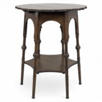 Liberty & Co. Arts & Crafts Oak side or occasional table with a shaped top and moulded edges - Thumbnail 1