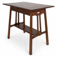 Waring & Gillow. Arts & Crafts Side Table with Oblong Chequered Inlaid Top & Curved Aprons Below - Thumbnail 1