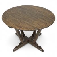 Rupert Griffiths. A late Arts & Crafts Oak circular coffee table with deep sculptured chamfered details - Thumbnail 1