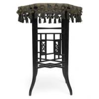 Aesthetic Movement Ebonised Walnut Side Table Retaining the Original Faded Green Baize Top
