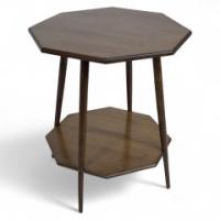Collinson & Lock Attributed, an Aesthetic Movement Octogonal Two-tier Table on Splayed Ring Turn Legs - Thumbnail 1