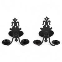 Alfred Bucknell. Rare Pair of Arts & Crafts Museum Quality Steel Wall Sconces
