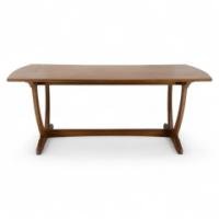 Edward Barnsley. A Cotswold School Arts & Crafts Oak coffee table with U shaped base. - Thumbnail 1