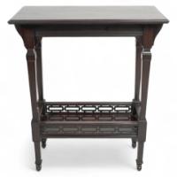 Collinson & Lock Attributed, Small Aesthetic Movement Mahogany Side Table