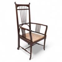 Henry Batley Attributed, Aesthetic Movement Mahogany Armchair - Thumbnail 1