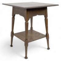Liberty & Co. Attributed, Arts & Crafts Oak side table with Moorish apron