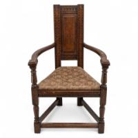E. W. Godwin for William Watt. An Oak Shakespeare Armchair. One of Only Four Known - Thumbnail 1