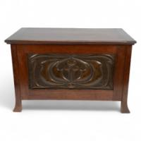 Liberty & Co., a Small Trunk with Copper Panels In the style of C. R. Mackintosh