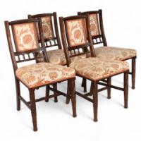 Bruce Talbert Attributed, Set of four fine quality aesthetic movement walnut dining chairs - Thumbnail 1