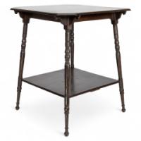 Aesthetic Movement, Walnut Two-tier Side Table with Canted Corners (c.1885)
