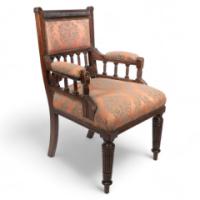 George Faulkner Armitage Attributed, an Aesthetic Movement Mahogany Armchair - Thumbnail 1