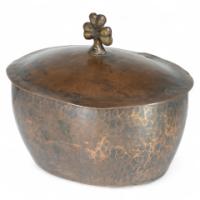 Hugh Wallis. Arts & Crafts Hand Hammered Copper Pot & Lid