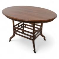 Lamb of Manchester, Stamped Lambs. Rare Anglo-Japanese Oak Oval Centre Table