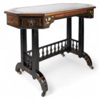David Waddington. Aesthetic Movement Ebonised & Parcel Gilt Writing Desk - Thumbnail 1