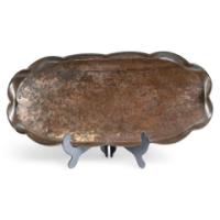 Arts & Crafts, Copper Tray with Swimming Fish and Wavy Edges (c.1910)