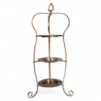 Arts & Crafts, Copper Cake Stand with Three Matching Plates, c.1910