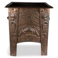 Arts & Crafts Glasgow School Copper Coal Box with Floral Decoration
