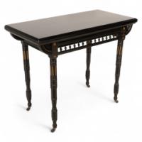 Gillows attributed. An Aesthetic Movement ebonized games and card table - Thumbnail 1