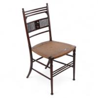 H. W. Batley. Collinson & Lock. Aesthetic Movement Side Chair with Floral Decor - Thumbnail 1