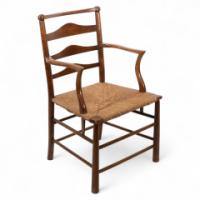 C. R. Ashbee. Arts & Crafts Rush Seat Ladder Back Armchair
