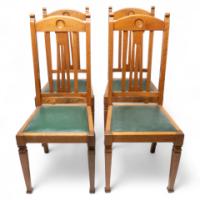 Shapland & Petter, Set of Four Arts & Crafts Oak Dining Chairs