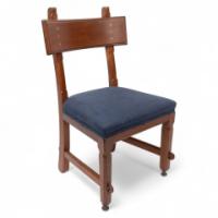 E. W. Pugin. A Walnut Side Chair with Curvaceous Back Rest with Oak Pegs