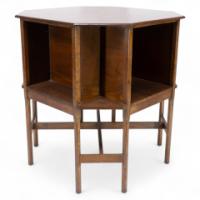 Ambrose Heal's attri. Arts & Crafts Oak octagonal book table with eight legs - Thumbnail 1