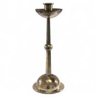 WMF Arts & Crafts Silver-plated Candlestick with Bowl Shaped Drip Tray & Base