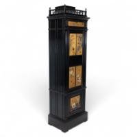Rare Aesthetic Movement Ebonised Polychrome Painted Humidor with Floral Decor - Thumbnail 1