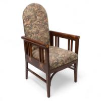 G. M. Ellwood for J. S. Henry. Rare Progressive New Art Armchair with Fruitwood Inlays