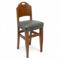 William Birch. Arts & Crafts High Seat Music Chair with Leather Seat