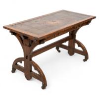 Bruce Talbert Attributed, for Cox & Sons. A Good Period Gothic Revival Oak Desk