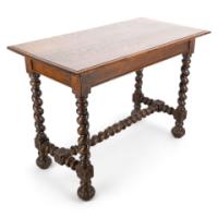 A Gothic Revival Style Quarter Sawn Oak Barley Twist Hall or Centre Table - Thumbnail 1