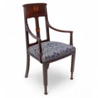 G. M. Ellwood for J. S. Henry Attributed, Arts & Crafts Mahogany Armchair