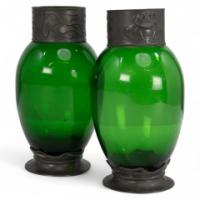 5399_osiris-pewter-a-pair-of-art-nouveau-pewter-green-glass-vases-with-frog-decor