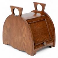 W. J. Neatby Attributed, Arts & Crafts Oak Coal Box with Stylised Handles