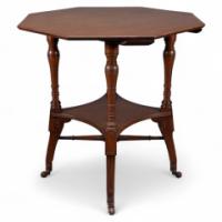 Jas Shoolbred. Aesthetic Movement Walnut Octagonal Centre Table