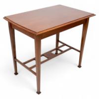 Arts & Crafts Glasgow School Walnut Side Table W. Moulded Subtly Curving Edge - Thumbnail 1