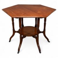 Collinson & Lock Attributed, Aesthetic Movement Walnut Octagonal Centre Table