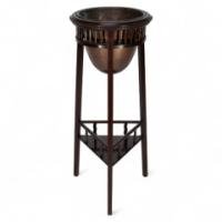 Shapland & Petter. Rare Arts & Crafts Two-tier Mahogany Three-leg Plant Stand
