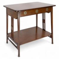 Leonard Wyburd for Liberty & Co., Arts & Crafts Two-tier Mahogany Side Table - Thumbnail 1