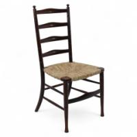 Liberty & Co., English Aesthetic Movement Walnut Ladder Back Rush Seat Chair
