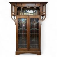 Liberty & Co. attributed. Arts & Crafts Glazed Oak Bookcase. - Thumbnail 1
